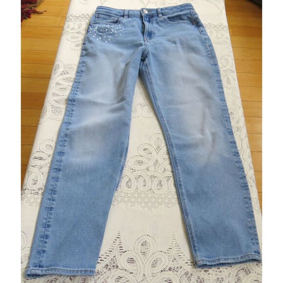American Eagle Mom jeans with distressed embroidered R pocket  Size S **read - Picture 3 of 10